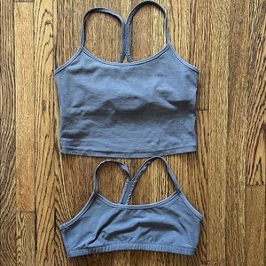 Beyond Yoga spacedye slim racerback bra & cropped tank in Brown